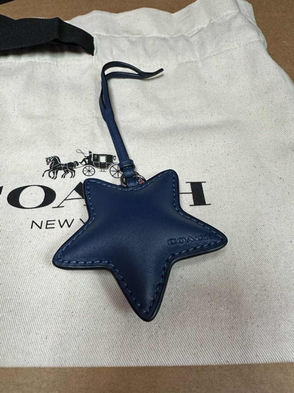 Compass Bag 35 In LL Blue Leather Star Charm (CHARM ONLY)